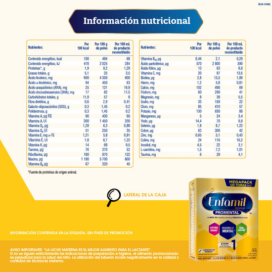 Alimento lácteo Enfamil Premium Promental Etapa 1 1650 g
